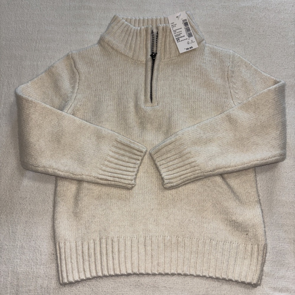 The Children's Place Boys 3T Long Sleeve Half Zip Sweater Haystack Color NWT